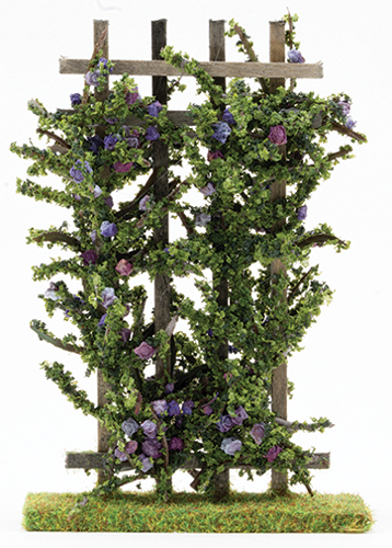 Dollhouse miniature ROSE TRELLIS, PURPLE